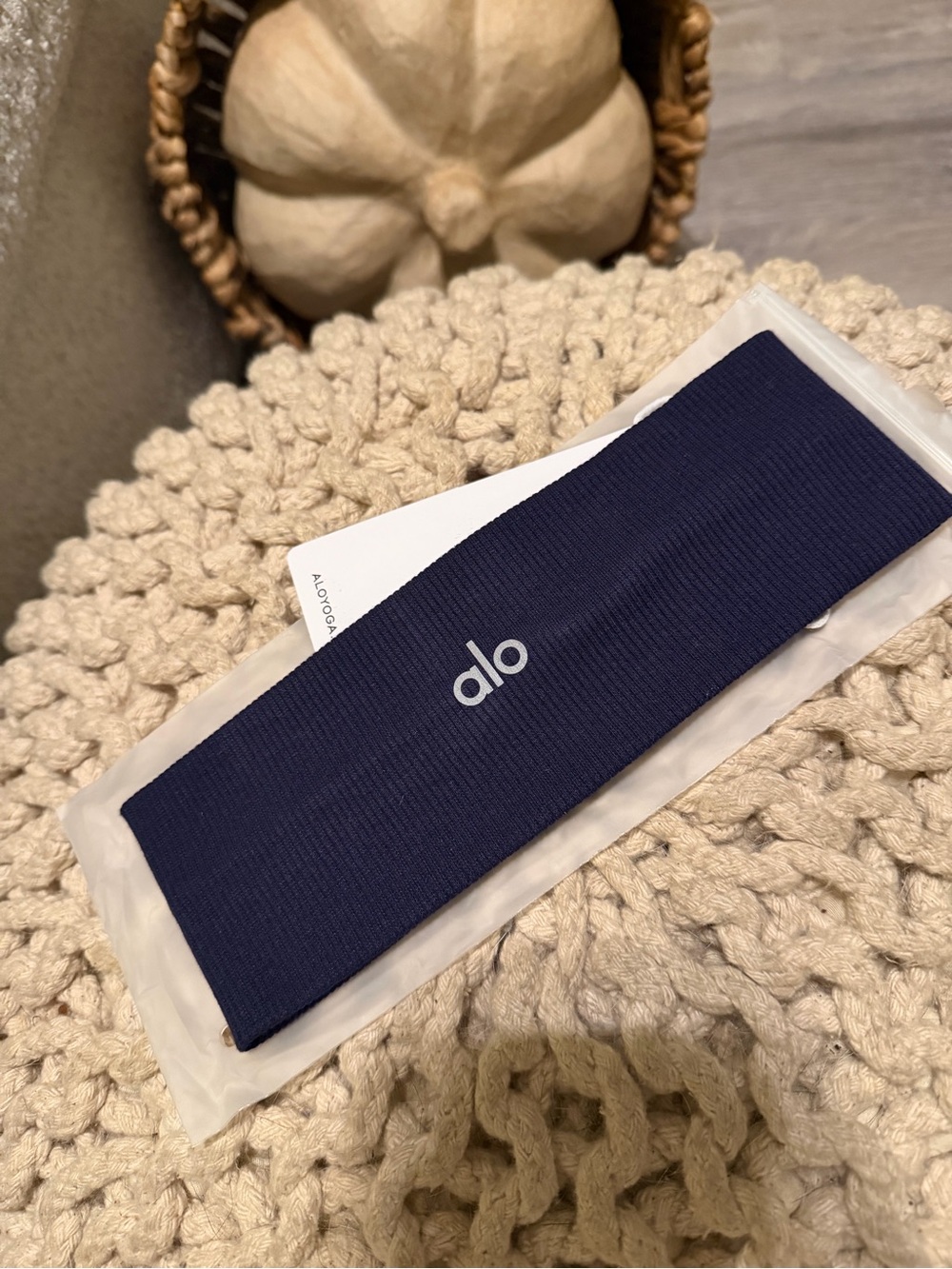 Yoga Navy Ribbed Performance Headband